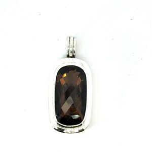 David Yurman Large Smokey Topaz Albion Pendant Sterling Silver Estate DY630